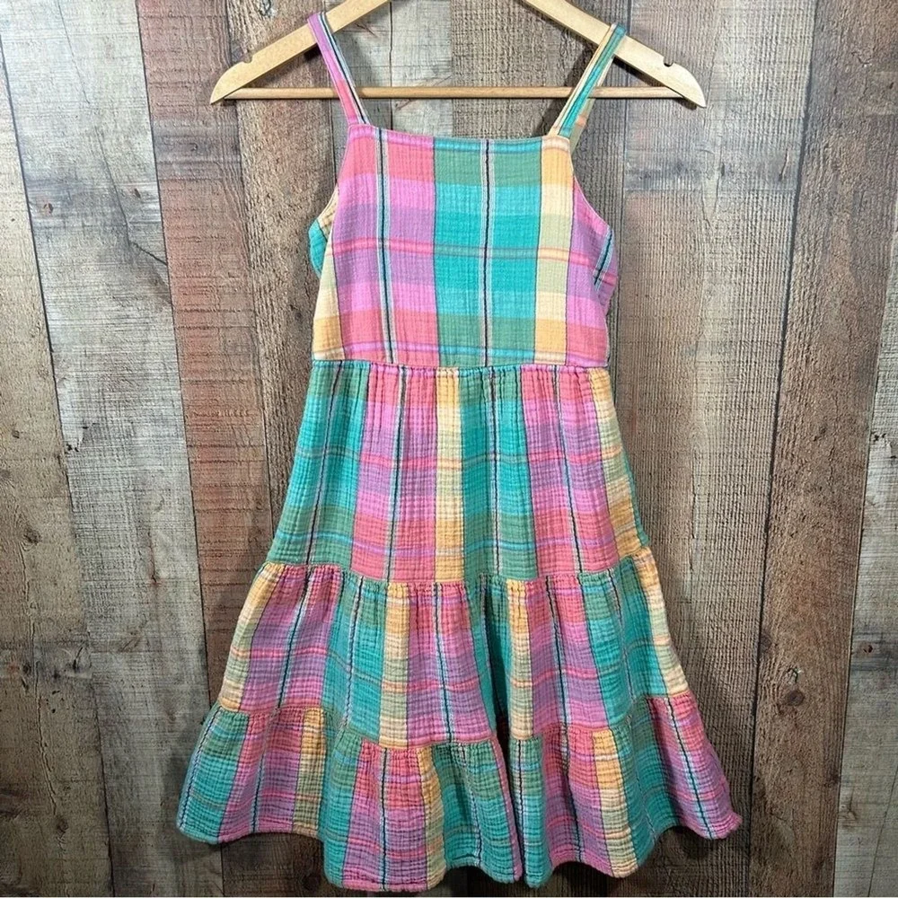 Gap Kids Madras Plaid Sundress Large 10-11Y Cotton Summer Dress Girls Casual